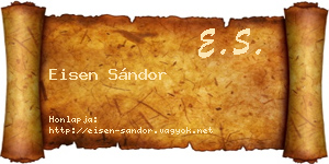 Eisen Sándor névjegykártya